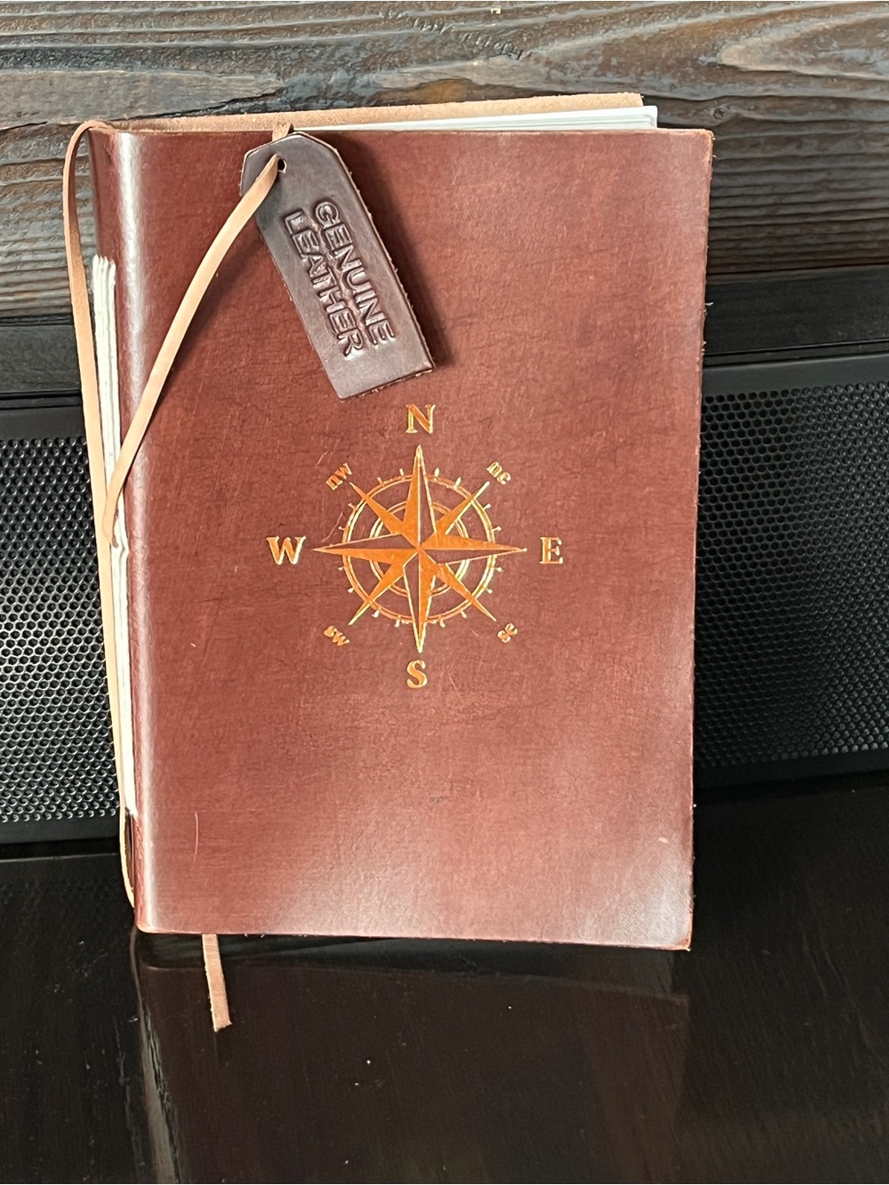 Soft Leather Compass Notebook / Journal
